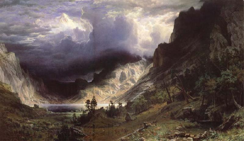 Albert Bierstadt Ein Sturm in den RockY Mountains,Mount Rosalie Spain oil painting art